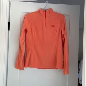 North Face orange fleece 1/2 zip size XS.